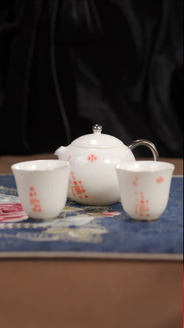 【闪购商品】【上阳台帖白堆西施壶3件套】【蓝】