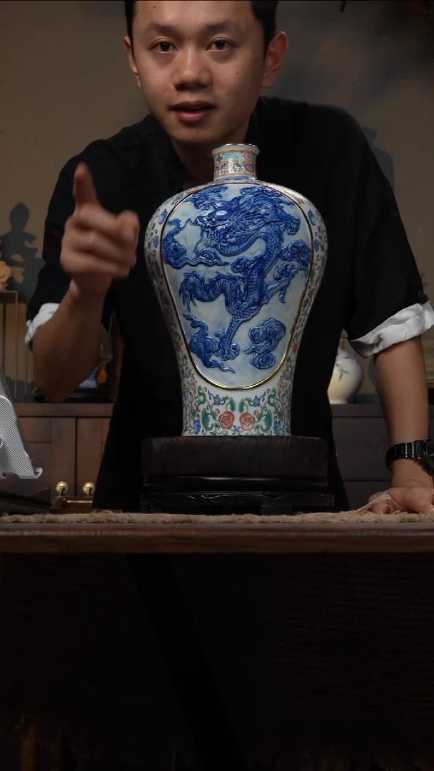摆件WN问泥景德镇陶瓷花瓶摆件