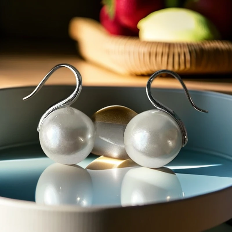 非金属耳饰 a气质白色轻奢时尚百搭简约经典素款