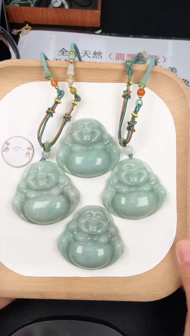 颈饰未镶嵌翡翠LC034苹果绿大佛+送同款绳子多样性发其一