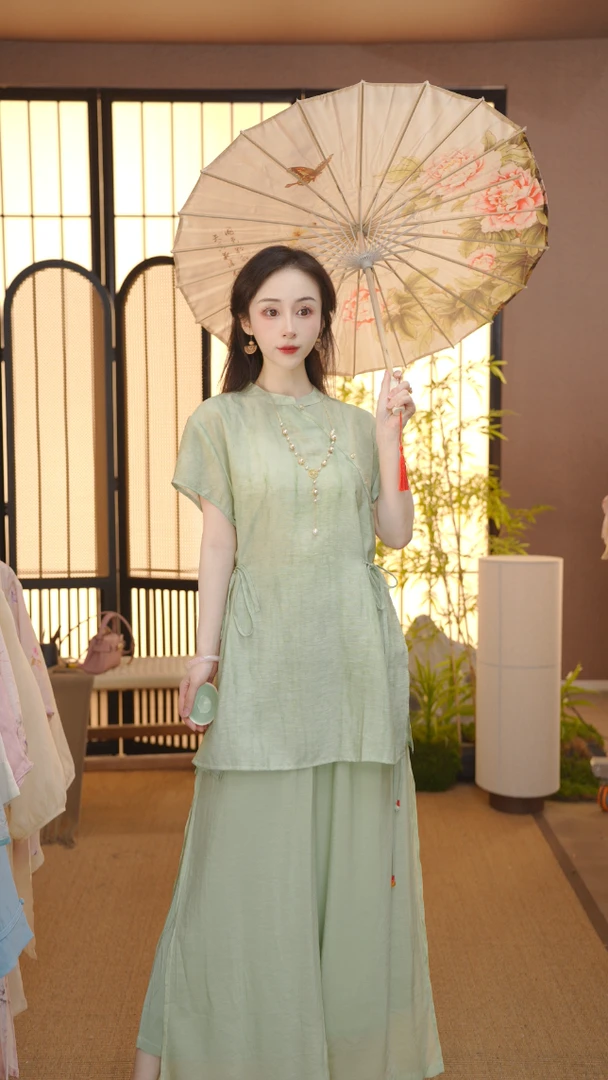 2025新中式设计日常舒适精品麻高品质上衣夏上新FB2504196