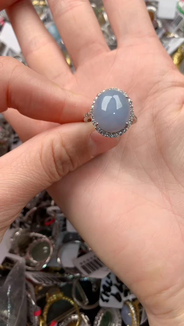 银S925镶嵌戒指翡翠222-------5