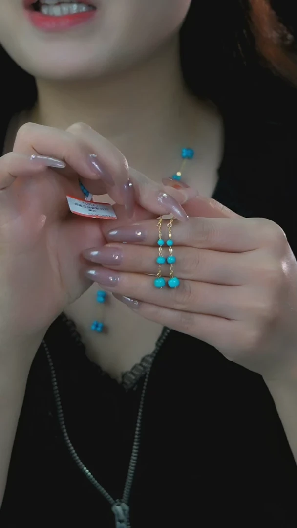 【闪购商品】绿松石耳环银S925镶嵌发货一件