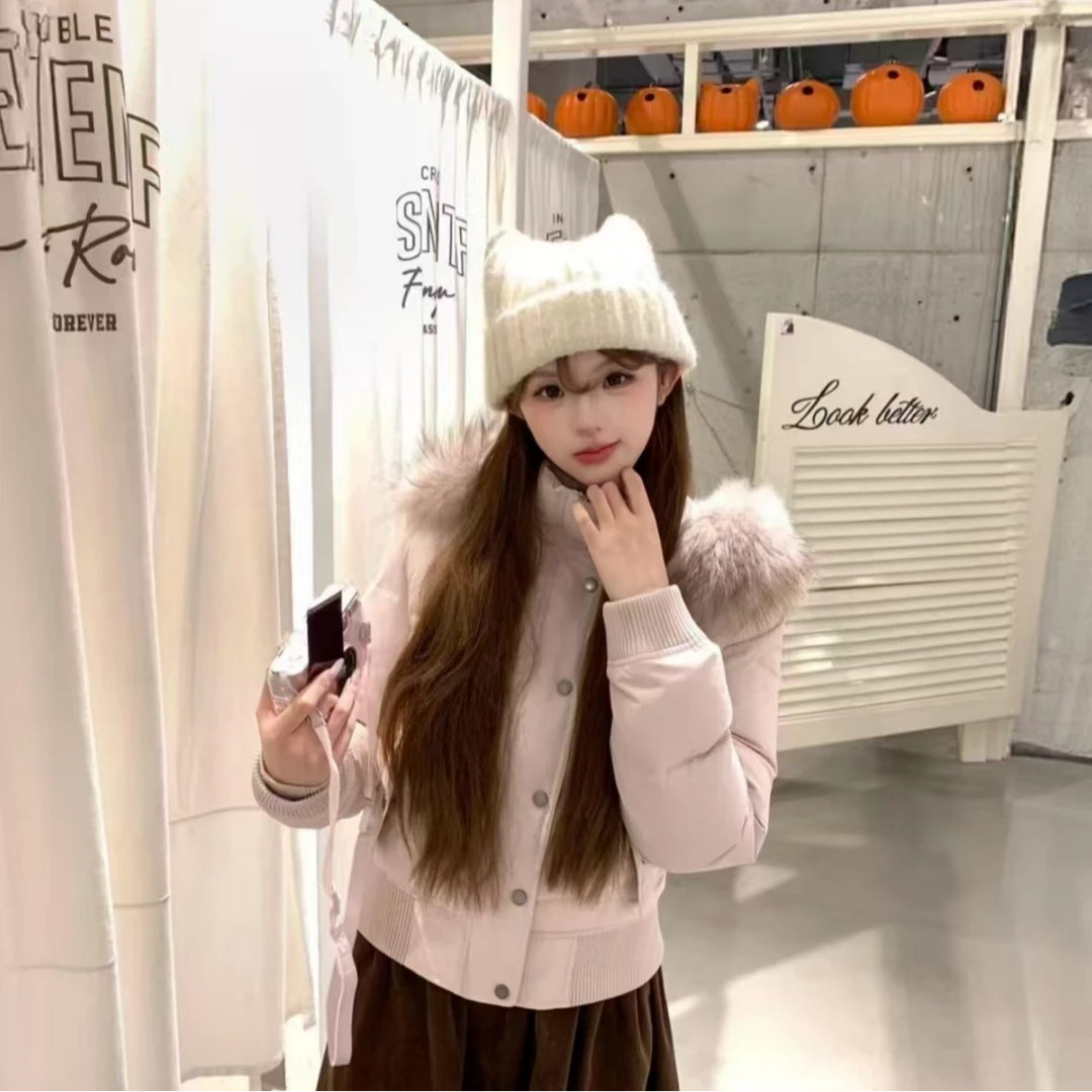 巨好看内里加绒大毛领连帽棉服冬季新款显瘦外套女