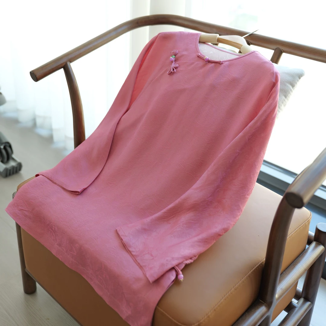 『沐云』新中式桑蚕丝宽松国风上衣DHSC4207