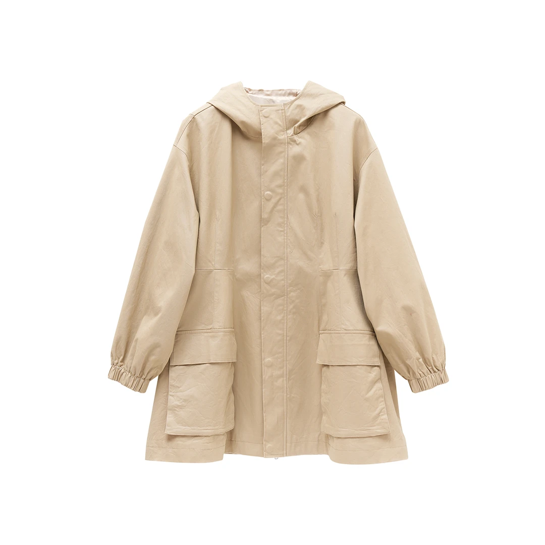 【深圳工厂直发】时髦新品工装连帽短款风衣 YC71FC5658