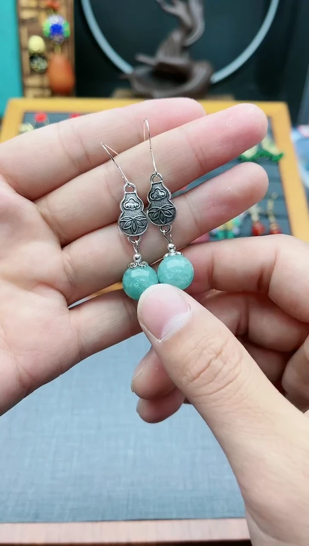 【闪购商品】玛瑙/玉髓耳钉银S925镶嵌418000