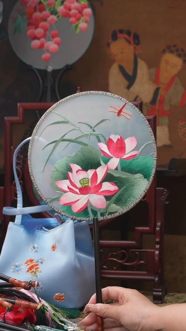 刺绣团扇绣花苏绣