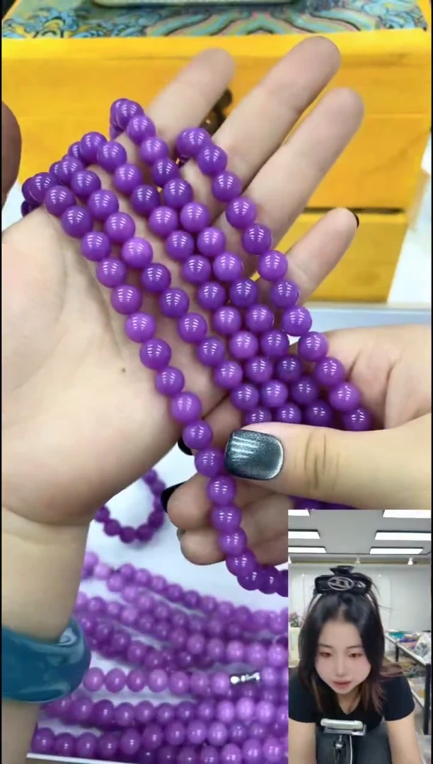 玛瑙/玉髓颈饰合金0348皇家紫