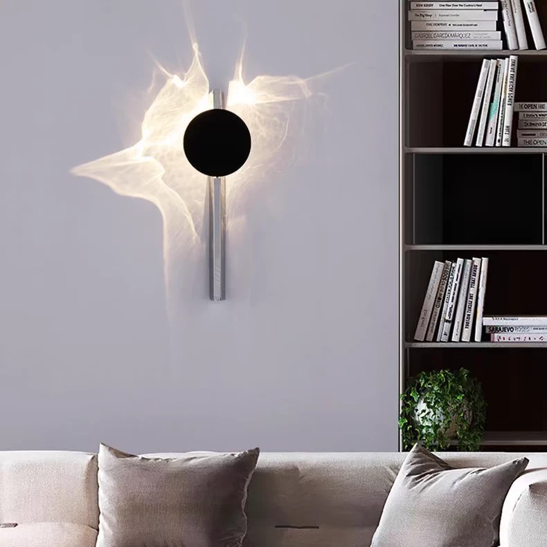 波纹不锈钢旋转客厅壁灯光影设计师背景墙酒店卧室样板间新款氛围