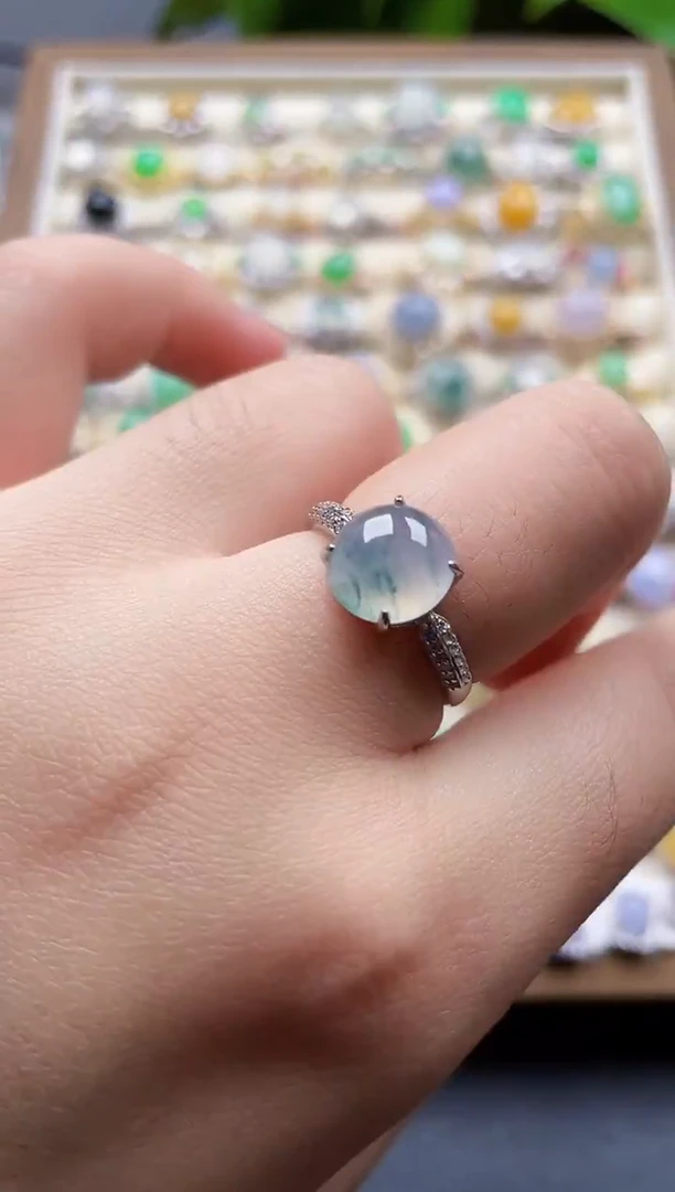 银S925镶嵌戒指翡翠38