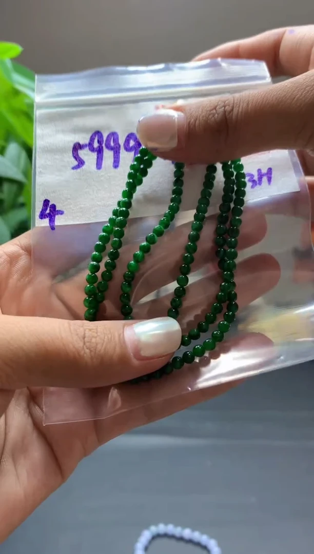 未镶嵌定制翡翠小*珠珠串#5999元-毛货需精细抛光