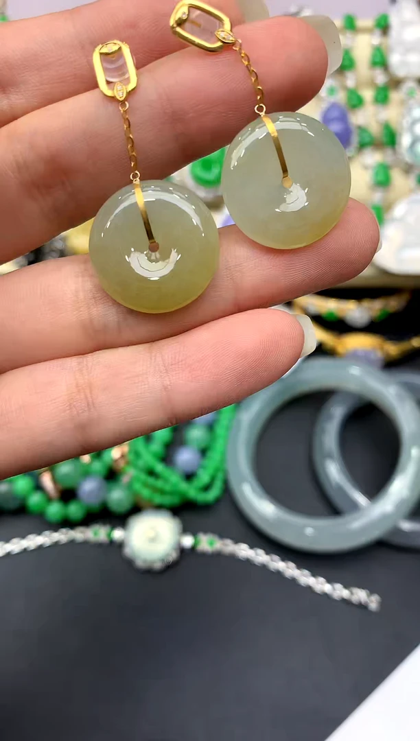 18K金镶嵌翡翠耳饰143 -中国好珍宝