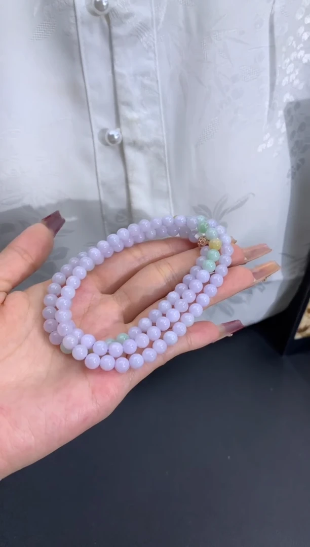 【闪购商品】翡翠手链未镶嵌淡淡紫 卡5.8mm