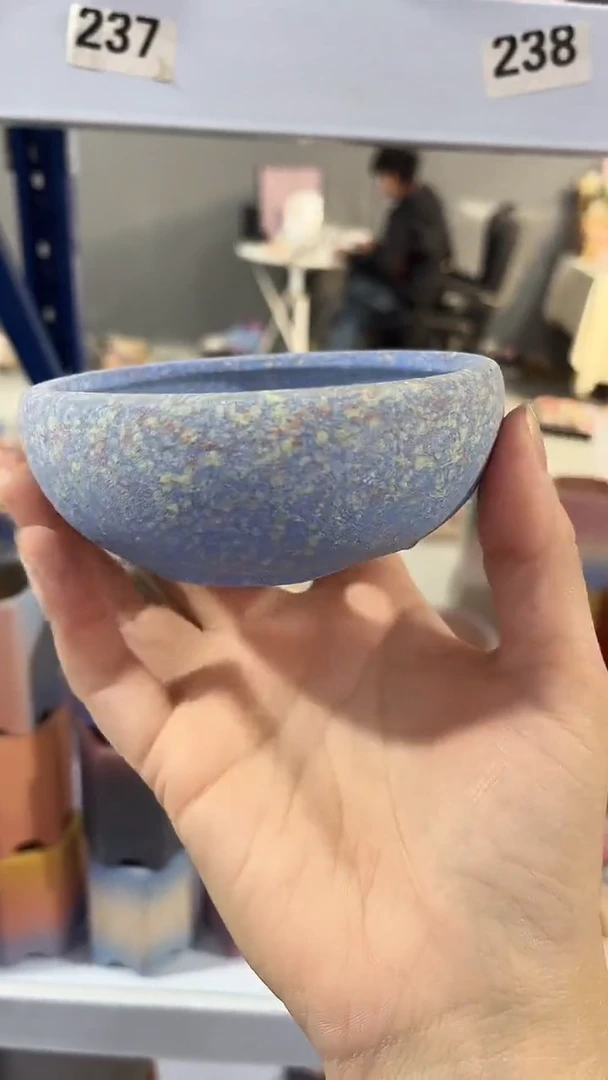 麦饭石粗陶多肉花盆口径9*3