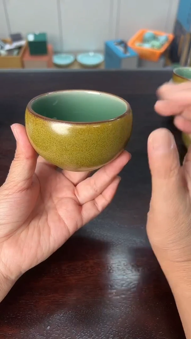 龙泉云间青瓷小米茶器
