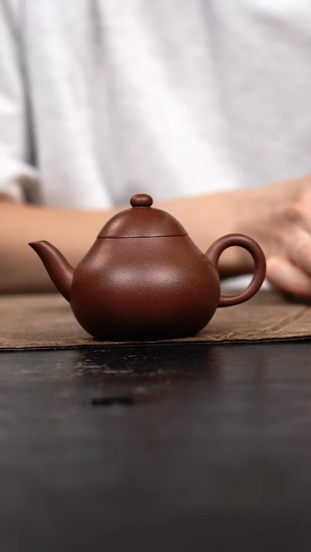 茶壶紫砂红*子原矿手工壶110CC