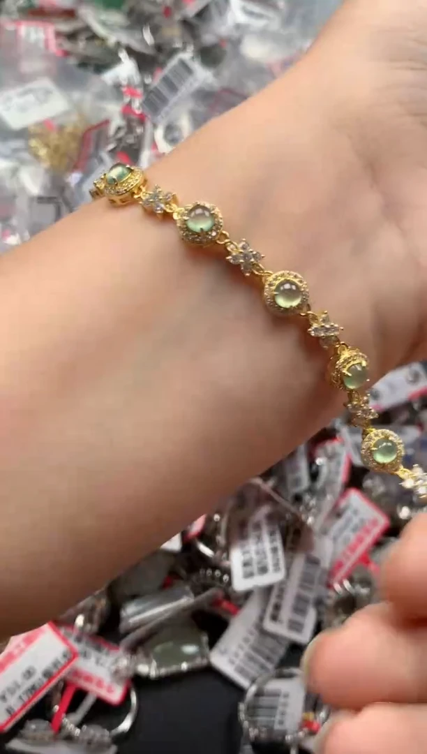 银S925镶嵌戒指翡翠天然A货缅甸翡翠
