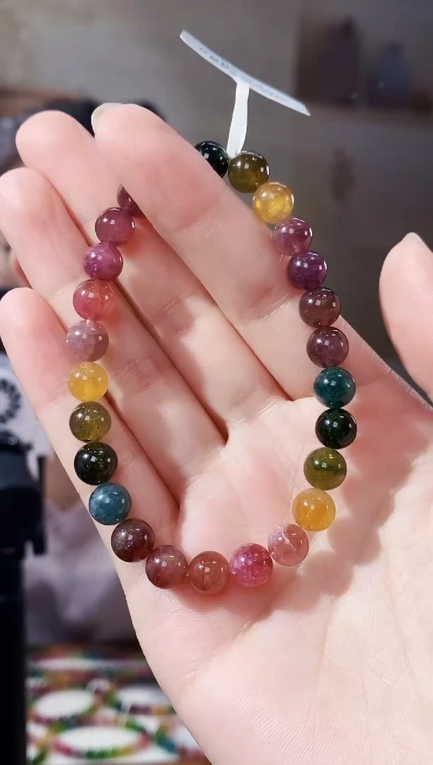 未镶嵌手链碧玺单圈颜色微差