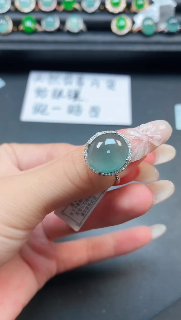 翡翠戒指银S925镶嵌111111
