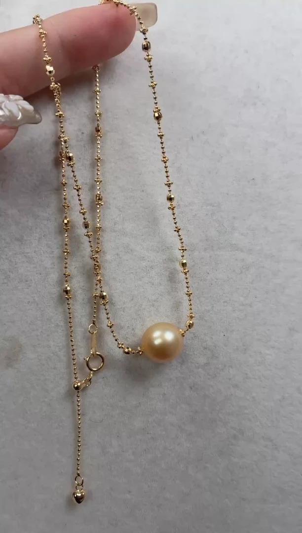 银S925镶嵌套链海水珍珠q619