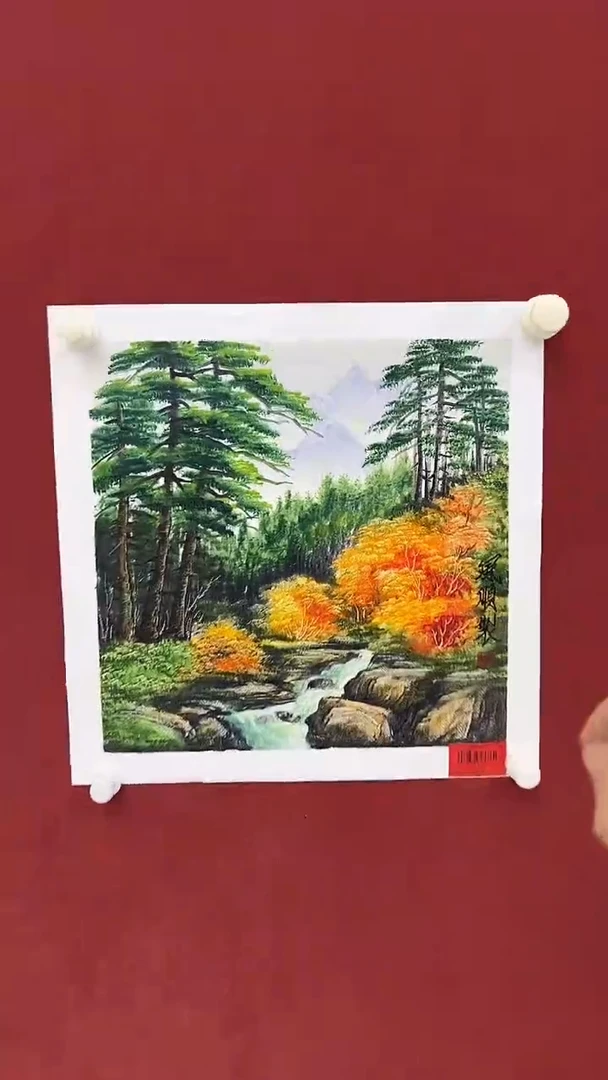 国画油画杨风顺-1平尺-山水