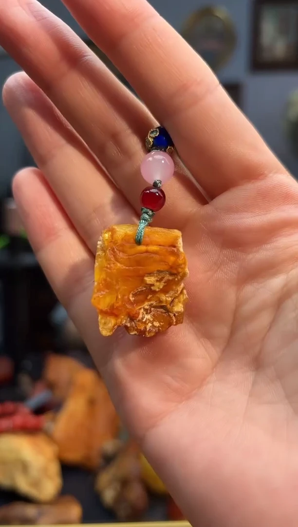 琥珀颈饰未镶嵌手机挂