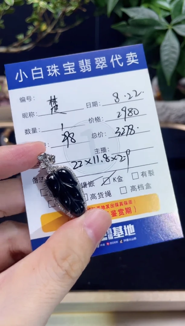 吊坠(不含链)18K金镶嵌翡翠楚*吊坠