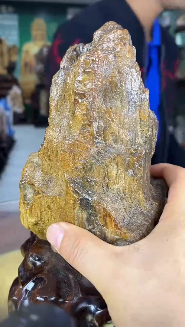 缅甸天然树化玉摆件