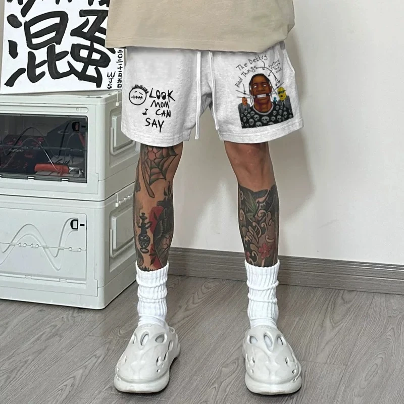 大码短裤男200-300斤夏男裤外穿休闲裤夏季透气潮沙滩短裤五分裤