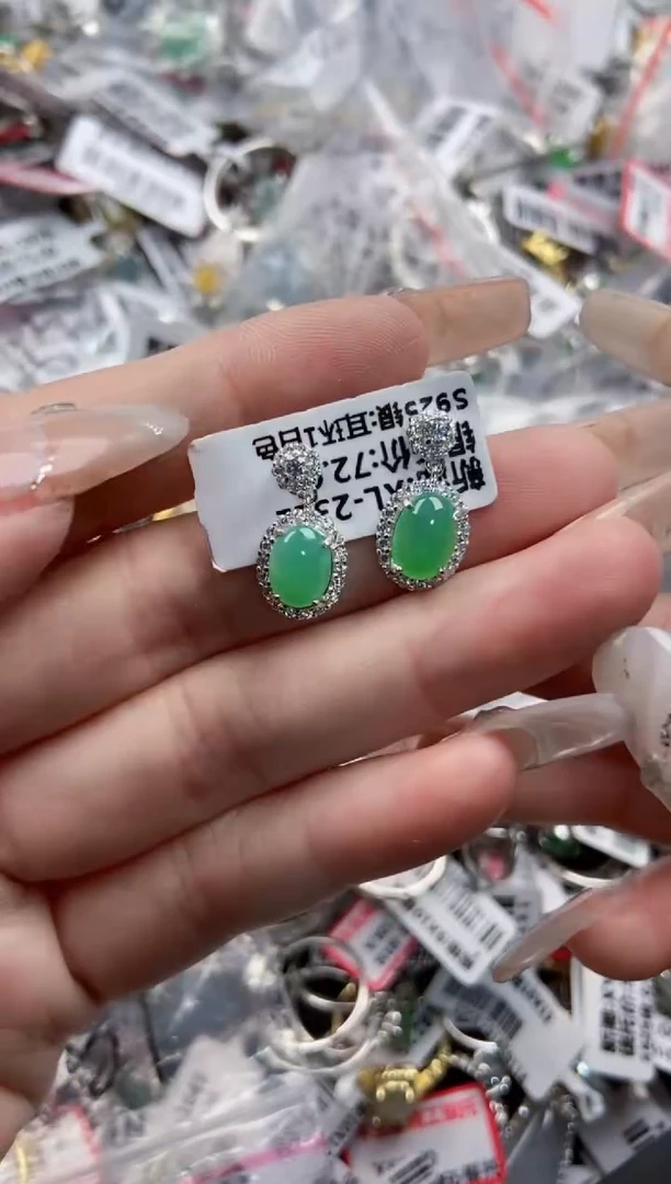 银S925镶嵌戒指翡翠131313----9