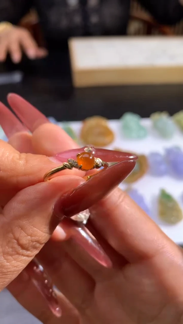 银S925镶嵌戒指翡翠看*翡翠