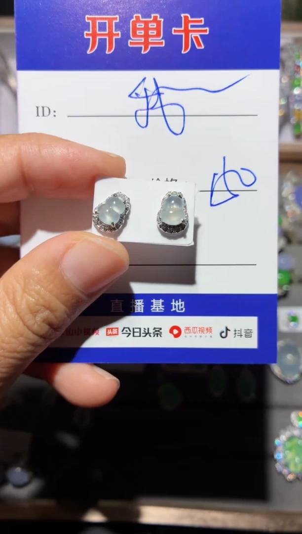 银S925镶嵌翡翠耳饰我****学我不想去上学