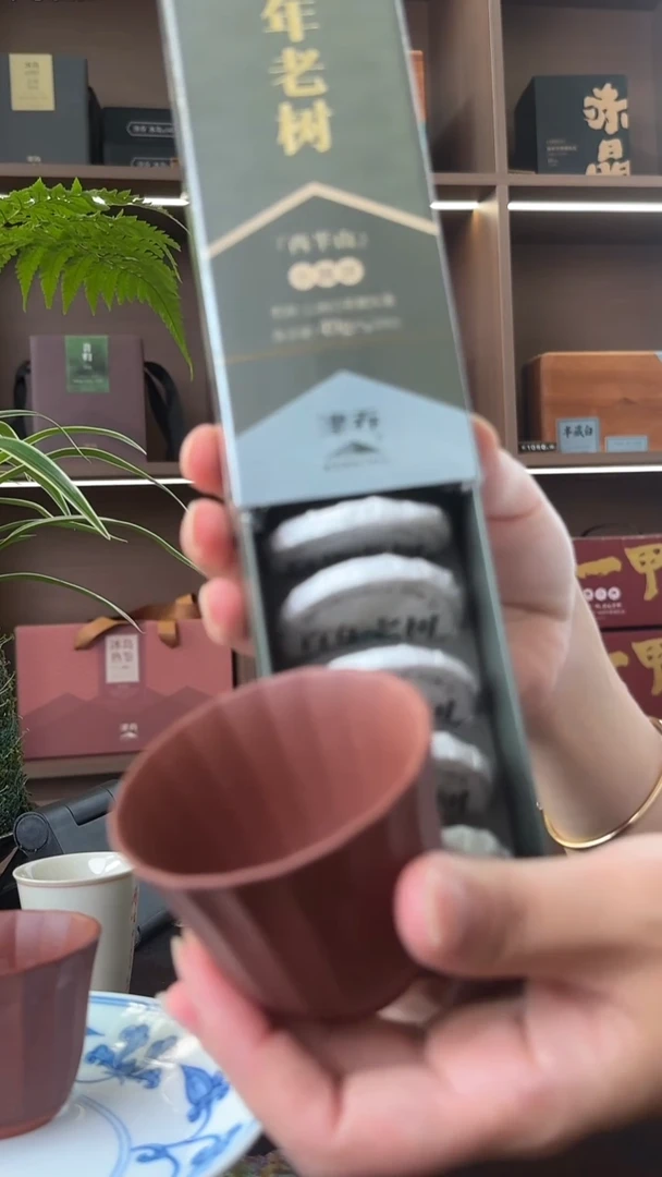 紫砂套装百年老树小盒+紫砂小杯1