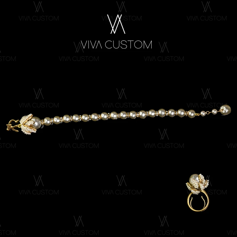 铜合金合成锆石手链 （珠华旧梦-MH系列）法式精致名媛风套装