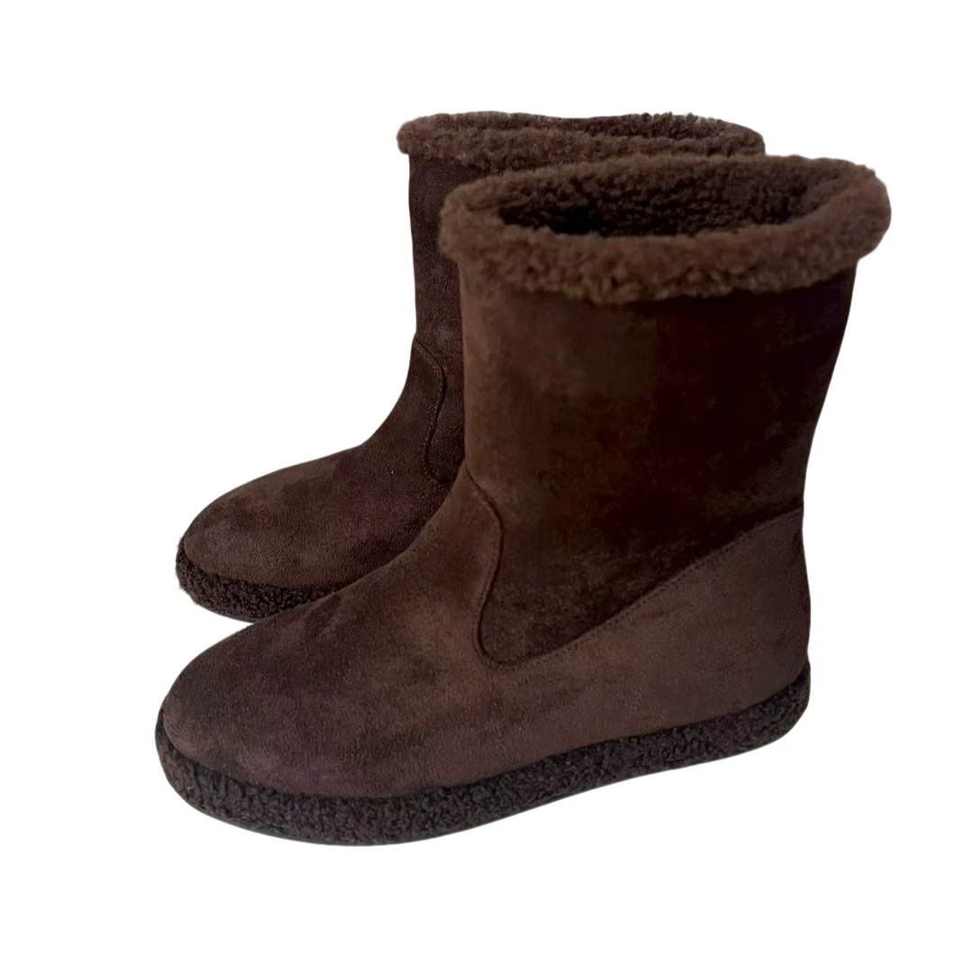 秋冬新款休闲百搭时尚加厚女士厚底中筒雪地靴20250627