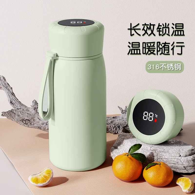 保温杯显温女生新款便携水杯大容量高颜值儿童上学专用不锈钢杯子