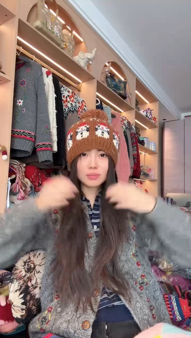 羊毛巧克力雪人帽