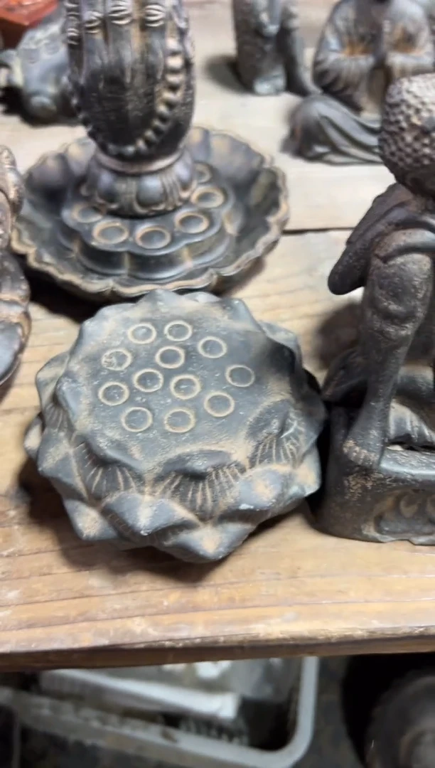 陶土【火山泥】莲蓬实心底座