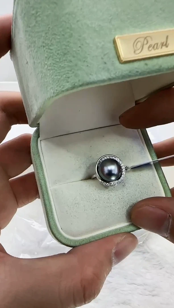 【闪购商品】海水珍珠DA银S925镶嵌大溪地10 h296