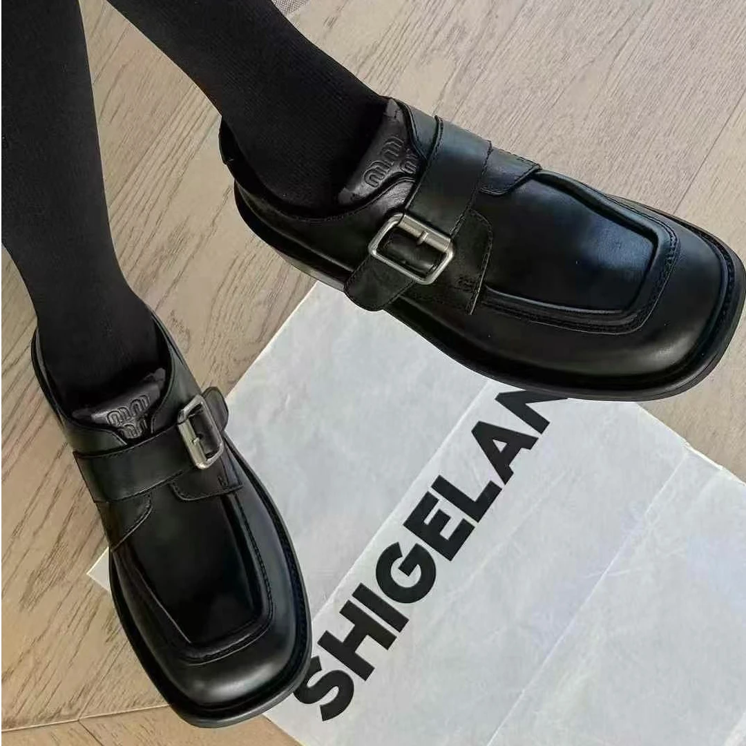 2025春新款真皮复古小皮鞋英伦风单鞋33965