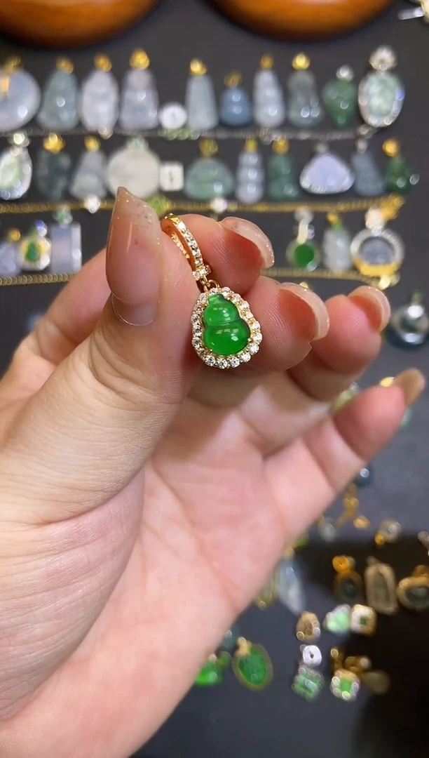 翡翠银S925镶嵌吊坠(不含链)1