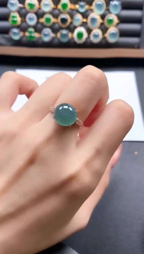 银S925镶嵌戒指翡翠51511