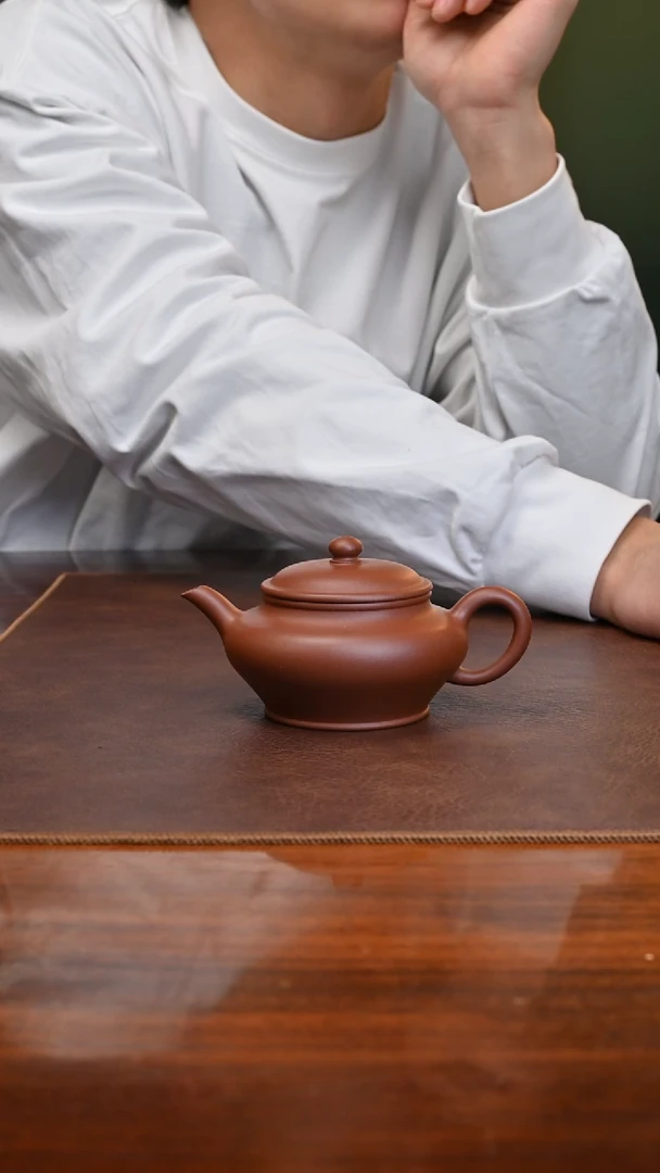 【闪购商品】紫砂茶壶陈小平超精工虚扁红紫泥140cc