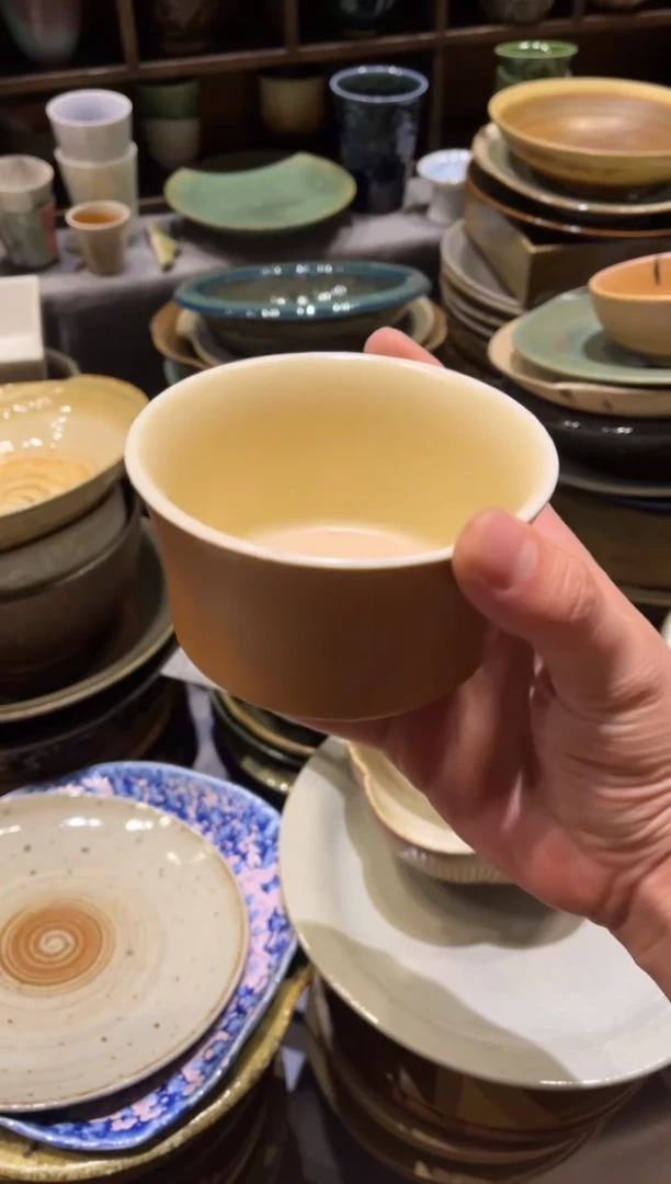 【闪购商品】瓷片154 酷金竹节碗 1个