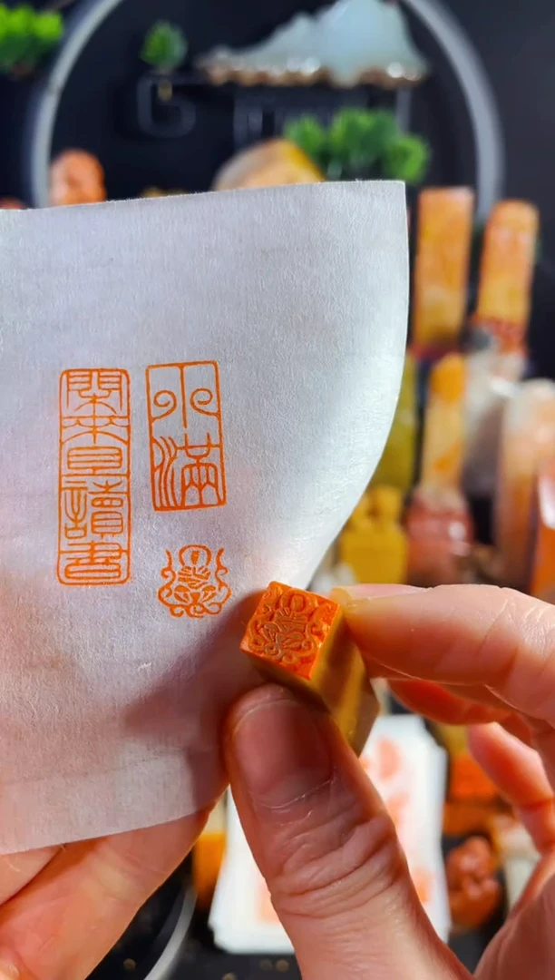 【闪购商品】老挝石印石手工篆刻《佛造像》1.0木纹