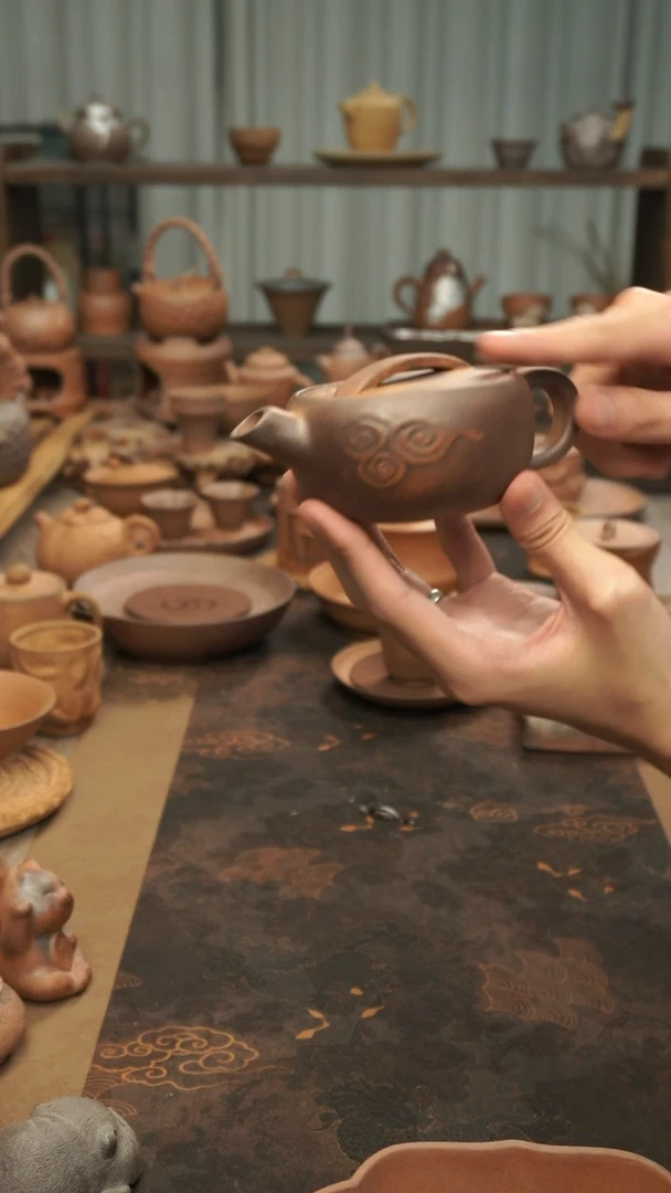 原矿料老岩泥   祥云汉瓦壶150ml