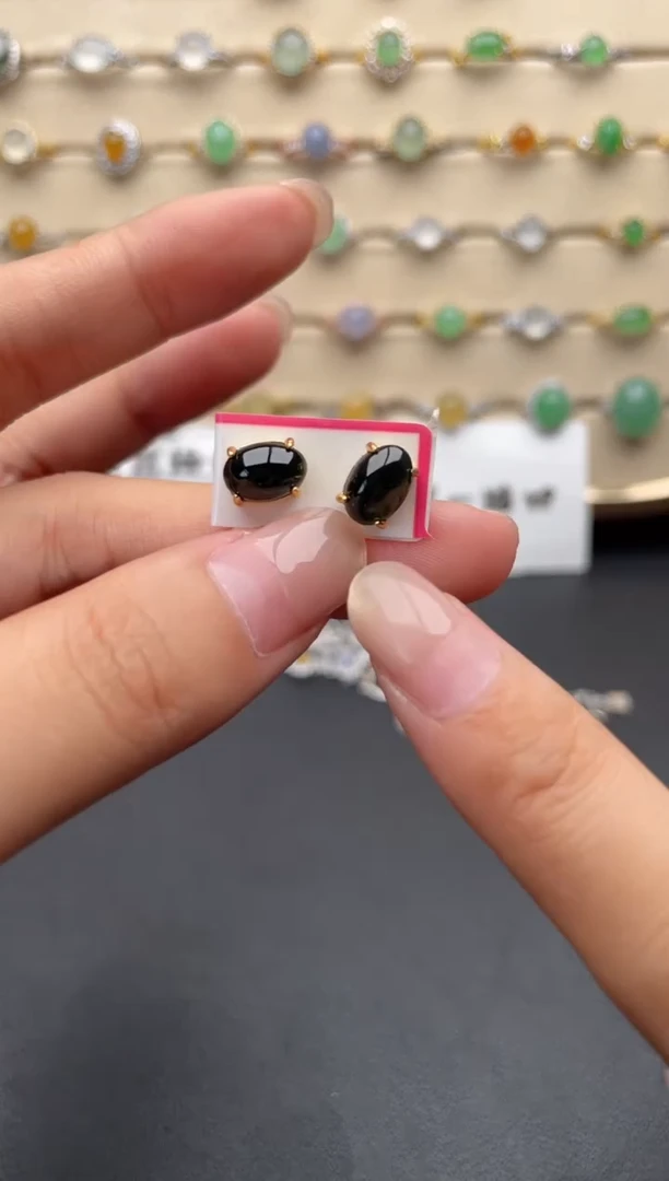 银S925镶嵌戒指翡翠一物一证一礼盒