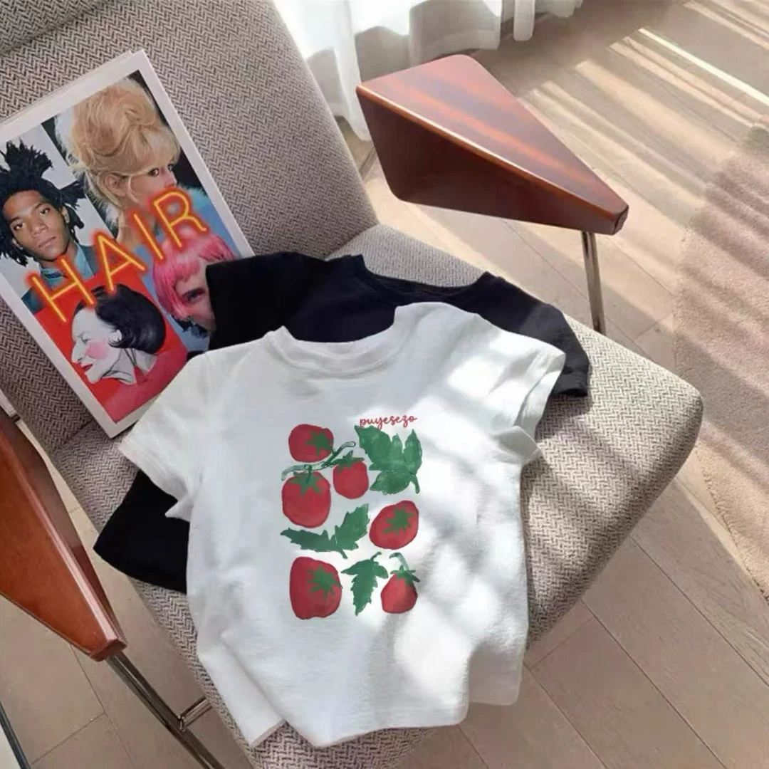 NICE圈圈、小西红柿圆领短袖辣妹T恤上衣A2577