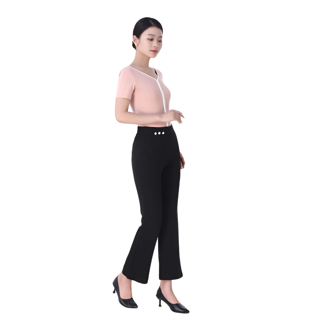 爆款微喇裤女夏季薄垂坠透气显瘦修身高腰时尚通勤休闲裤21772 K